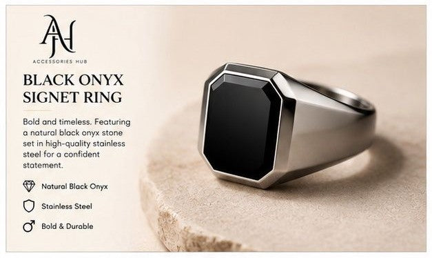 Black Onyx Signet Ring