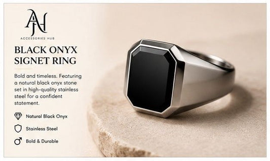 Black Onyx Signet Ring
