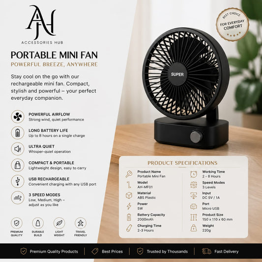 Portable rechargable Mini Fan